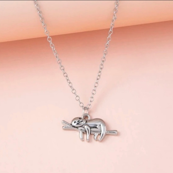 ⭐ FINAL PRICE ⭐ Sloth Silver Tone Necklace - Picture 2 of 7